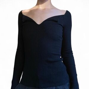 Black Long-Sleeve Reformation Top